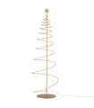 Décoration de Noël lumineuse à poser sapin led métal doré 24x24x80cm