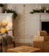 Décoration de Noël lumineuse à poser sapin led métal doré 24x24x80cm