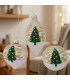Set of 3 hand-decorated Christmas baubles – 8 × 8 × 8 cm