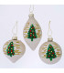 Set de 3 boules de Noël décorées à la main 8x8x8cm