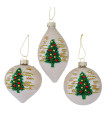 Set of 3 Christmas ornaments metal mouses 6.5x1x10.5cm