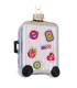 Set of 2 lacquered glass Christmas baubles shaped like travel suitcases – 8 × 4 × 12.5 cm