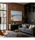 Tableau sur toile peinture à l'huile mer 100x4x80cm