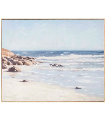 Tableau sur toile peinture à l'huile mer 100x4x80cm