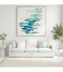 Tableau toile imprimée banc de poissons 90x4x90cm
