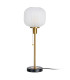 Black and gold table lamp with pull-chain switch and polished glass shade 20×20×60cm
