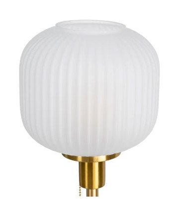 Lampe à poser à tirette noir et doré abat-jour verre poli 20x20x60cm