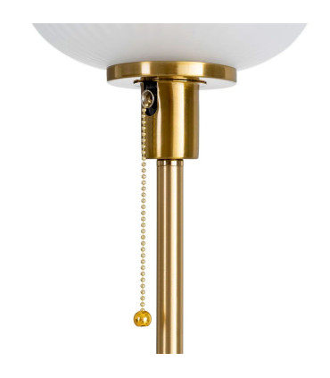 Lampe à poser à tirette noir et doré abat-jour verre poli 20x20x60cm