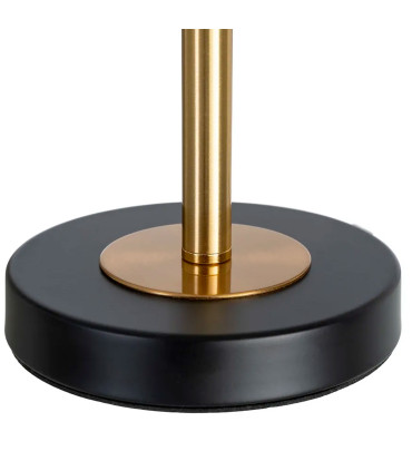 Black and gold table lamp with pull-chain switch and polished glass shade 20×20×60cm