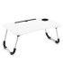 Plateau de lit blanc en bois et métal pour ordinateur 60x40x26cm
