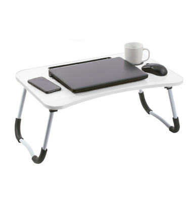 White wooden and metal bed tray for laptops 60×40×26cm