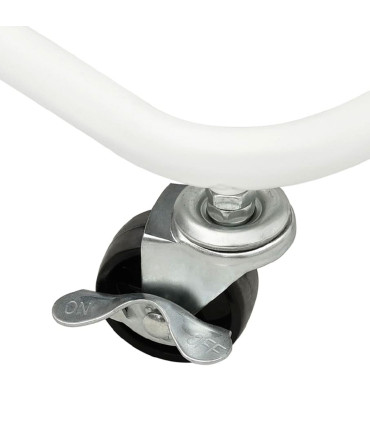 Kitchen Side Table white on Wheels plastic and metal 42x38x84cm