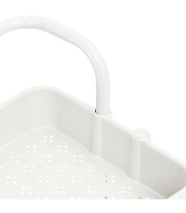 Desserte en métal et plastique blanc 42x38x84cm
