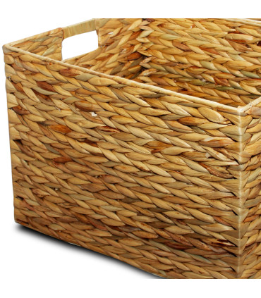 Set of 3 Storage water hyacinth 50x40x38cm