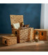 Set de 3 coffres de rangement en jacinthe d'eau tressée 50x40x38cm