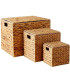 Set of 3 Storage water hyacinth 50x40x38cm