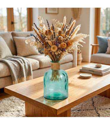 Round Recycled Glass Vase 15x15x25cm