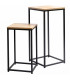 Set of 2 Black Metal and Wood Consoles