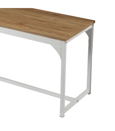 Banc en bois et métal blanc 120x35x46cm