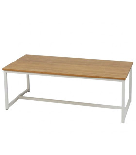Table basse bois et métal blanc 100x50x36cm