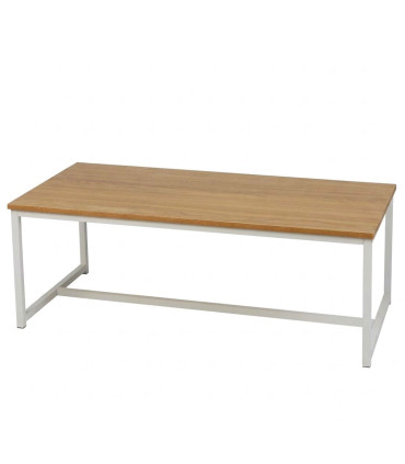Table basse bois et métal blanc 100x50x36cm