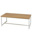 Table basse bois et métal blanc 100x50x36cm