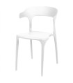 Chaise en plastique blanc dossier arrondi 43x48x77cm
