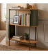 Étagère design 3 niveaux bois et métal vert 80x34x95cm