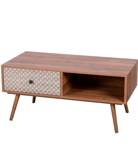 Coffee Table Black Metal and MDF - 100x40x50cm