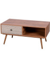Table basse en bois 1 tiroir 100x50x46.5cm