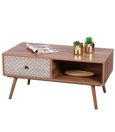 Table basse en bois 1 tiroir 100x50x46.5cm
