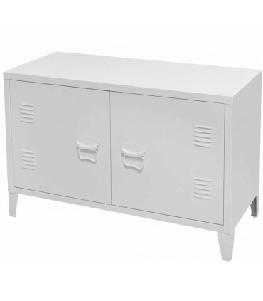 TV Stand Industrial Style white metal 100x40x53cm