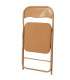Chaise d'appoint pliante tissu gaufré beige 45x44x80cm