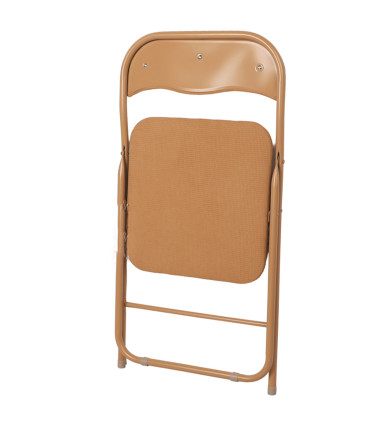 Chaise d'appoint pliante tissu gaufré beige 45x44x80cm