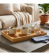 Rectangular bamboo coffee serving tray – 27 × 18 × 2 cm