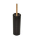Balai Brosse WC en Plastique Noir et Manche Bois