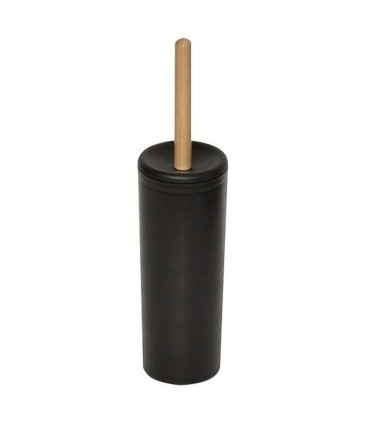 Balai Brosse WC en Plastique Noir et Manche Bois