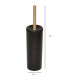 Balai Brosse WC en Plastique Noir et Manche Bois